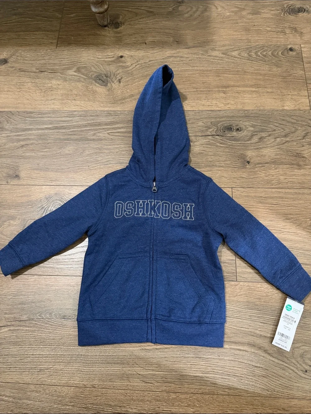 OshKosh B'gosh Dark Blue Zip Hoodie with Front Pockets 12 Months